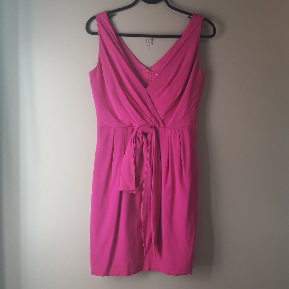 Jill Stuart Silk Pink Fuchsia Sleeveless Formal Dress with Pockets, Size 8